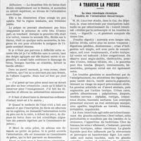 0914 - Page 917 - Partie scientifique. Pratique obstétricale. Un cas de dystocie d’origine foetale. Monstre sysomiendérodyme (deux têtes sur un seul tronc, deux bras, trois jambes), par les Docteurs Jacob et Presle / A travers la presse. La stase intestinale chronique. Troubles de l’intoxication stercorémique [Gaz. des Hôpitaux]