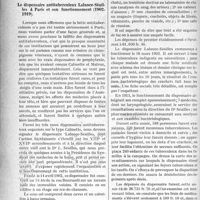 0923 - Page 926 - Partie professionnelle. La lutte antituberculeuse. I, Le dispensaire antituberculeux Lalance-Séailles à Paris et son fonctionnement (1902-1919)