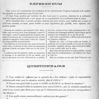 0958 - Page 961 - Sou médical. Convient-il d’augmenter la garantie contre la responsabilité professionnelle ?. Referendum / Questionnaire