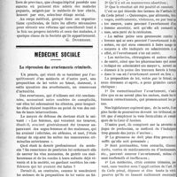 0983 - Page 986 - Partie professionnelle. Intérêts professionnels. Les malades aisés dans les hôpitaux / Médecine sociale. La répression des avortements criminels