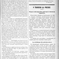 1028 - Page 1031 - Partie scientifique. Revue des sociétés savantes. Tuberculose mammaire au cours d’une grossesse. — Enfoncement du crâne chez un nouveau-né. — Myomes sous-séreux. — Insuffisance cervico-urétrale. — Nouveau trocart à rachicentèse, . Réunion obstétricale, et gynécologique de Montpellier) / A travers la presse. Polypose recto-sigmoïdale guérie par le chlorure de magnésium [Paris médical] / La sérothérapie dite antituberculeuse [Journ. de méd. et chir. prat]