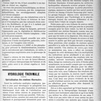 1030 - Page 1033 - Partie scientifique. A travers la presse. Ce que deviennent les anciens gazés pulmonaires. Comment les améliorer ? [Journal de médecine et chirurgie pratiques] / Hydrologie thermale. Spécialisation des stations thermales