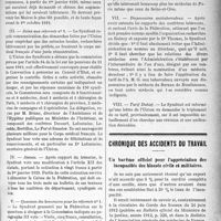 1082 - Page 1085 - Partie professionnelle. Syndicat médical de Pontoise, (Réunion du 15 juin 1919) / Chronique des accidents du travail. Un barème officiel pour l’appréciation des incapacités des blessés civils et militaires
