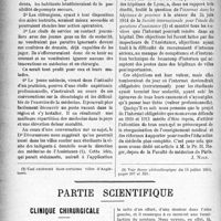 1111 - Page 1114 - Propos du jour. L’internat obligatoire [J. Noir] / Partie scientifique. Clinique chirurgicale, Hôpital Necker : M. le Prof. Pierre Delbet. L’épididymite tuberculeuse