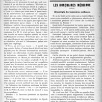 1134 - Page 1137 - Partie professionnelle. La vie syndicale et professionnelle. IV, Fédération des Syndicats médicaux de Seine-et-Marne / Les honoraires médicaux. Hémiplégie des honoraires médicaux