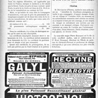 1147 - Page 1150-XXII - Correspondance. Application du Tarif Dubief / Le livre d’or du corps médical français. Citation