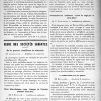 1166 - Page 1169 - Partie scientifique. L’hygiène du tuberculeux. Sur les procédés scientifiques des allemands, (M. Armaingaud. — Académie de médecine) / Pince hémostatique, corps étranger de l’intestin pendant douze ans, (M. S. Mercadé, — Académie de médecine) / Vaccination des herbivores contre la rage par le virus éther, (M. P. Remlinger. — Académie de médecine) / La tuberculose dans les postes, (M. Beaufumé. — Académie de médecine)