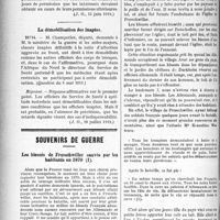 1235 - Page 1238 - Partie professionnelle. La vie syndicale et professionnelle. Questions et réponses parlementaires. Les études médicales des étudiants mobilisés / La démobilisation des inaptes / Souvenirs de guerre. Les blessés (le Froeschwiller sauvés par les habitants en 1870)