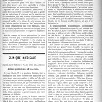 1260 - Page 1263 - Partie scientifique. Orthopédie chirurgicale. La ténotomie du jambier postérieur dans le traitement du pied bot varus équin congénital, par le Dr J. Fiévez / Clinique médicale, Hôpital Saint-Antoine : M. le prof. Chauffard. Anémie pernicieuse et leucémie