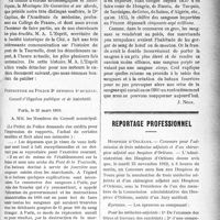1380 - Page 1383 - Partie professionnelle. Variétés. Bateau fourrière pour les sangsues sous le pont de la Tournelle [J. Noir] / Reportage professionnel. Hospices d’Orléans