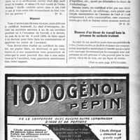 1396 - Page VII-1399 - Correspondance. Certificat pour accidents du travail douteux / Examen d’un blessé du travail hors la présence du médecin traitant