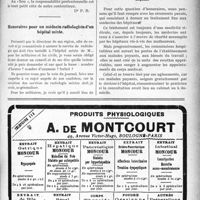 1434 - Page XXI-1437 - Correspondance. Le «Sou» et la responsabilité professionnelle / Honoraires pour un médecin radiologiste d’un hôpital mixte [Dr Dufour]