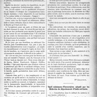 1468 - Page 1471 - Partie professionnelle. La vie syndicale et professionnelle. Le Fonctionnarisme médical / Tarif minimum d’honoraires adopté par les Médecins du département d’Indre-et-Loire