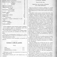 1470 - Page 1473 - Partie professionnelle. La vie syndicale et professionnelle. Tarif minimum d’honoraires adopté par les Médecins du département d’Indre-et-Loire / Assistance médicale gratuite / La lutte antituberculeuse. Prophylaxie antituberculeuse. Rapport présenté au Conseil Général de la Seine-Inférieure. 1re session 1819