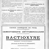 1532 - Page VII-1535 - Correspondance. Maisons de retraite pour veuves de médecins [Dr L. Nass] / La prime de démobilisation des sanitaires en captivité / Le droit à la démission des fonctions médecin d’hôpital