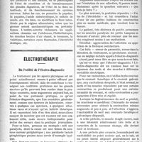 1557 - Page 1560 - Partie scientifique. A travers la presse. Les entérites chroniques consécutives aux dysenteries / Electrothérapie. De l’utilité de l’électro-diagnostic