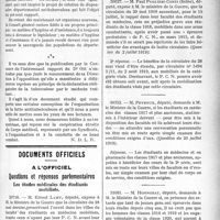 1578 - Page 1581 - Partie professionnelle. La lutte antituberculeuse. Prophylaxie antituberculeuse, Rapport présenté au Conseil Général de la Seine-Inférieure. 1resession 1819, par le Dr Ch. Ott, (Suite et fin). Documents officiels. A l’officiel. Questions et réponses parlementaires. Les études médicales des étudiants mobilisés