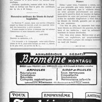 1587 - Page 1590-XXX - Correspondance. Honoraires pour certificats médicaux d’assurance-vie / Honoraires médicaux des blessés du travail hospitalisés