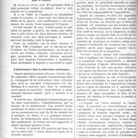1607 - Page 1610 - Partie scientifique. A travers la presse. Cure de diète lactée et diabète / Les inhalations d’éther anesthésique dans le tétanos / L’ammoniaque dans la tuberculose pulmonaire / Contribution à l’étiologie de l’appendicite