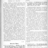 1613 - Page 1616 - Partie scientifique. Bibliographie. La France agricole et la Guerre, par le Dr C. Chauveau Chez Baillière, (Paris, 1919) / Revue des Thèses. Résultats du traitement des plaies simultanées de la carotide primitive et de la jugulaire interne par la ligature (anévrysmes jugulo-carotidiens). Dr M. M. Leschelier / Le traitement par les injections sous-cutanées de lait des troubles nerveux liés à l’intolérance pour le lait maternel chez le nourrisson. Dr J. Resler / De l’extraction des projectiles de guerre sous le contrôle intermittent de la radioscopie. Dr Jacques Clerc