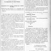 1614 - Page 1617 - Partie professionnelle. Accidents du travail. Honoraires, La majoration du Tarif Dubief, Interprétation de la sentence arbitrale par l’arbitre lui-même, Extrait d’une lettre adressée le 11 septembre 1919 par M. Bienvenu-Martin aux mandataires des médecins. II, Son application aux patrons non assurés