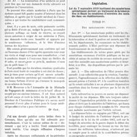1616 - Page 1619 - Partie professionnelle. Honoraires médicaux. Illusions et réalité / La lutte antituberculeuse. Législation, Loi du 7 septembre 1919 instituant des sanatoriums spécialement destinés au traitement de la tuberculose et fixant les conditions d’entretien des malades dans ces établissements. Titre Ier, Des sanatoriums publics