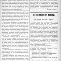1620 - Page 1623 - Partie professionnelle. La lutte antituberculeuse. Législation, Loi du 7 septembre 1919 instituant des sanatoriums spécialement destinés au traitement de la tuberculose et fixant les conditions d’entretien des malades dans ces établissements. Titre II, Des sanatoriums privés / L’enseignement médical. Une grande injustice à réparer