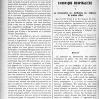 1673 - Page 1676 - Partie professionnelle. Automobilisme médical. Les difficultés entre les Médecins et les Fabricants d’automobiles / Chronique hospitalière. I, La nomination des médecins des hôpitaux de petites villes