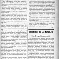 1684 - Page 1687 - Partie professionnelle. La vie syndicale et professionnelle. On déserte ? / Chronique de la mutualité. Nouvelle exploitation mutualiste