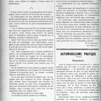 1687 - Page 1690 - Partie professionnelle. La lutte antituberculeuse. Variation sur la déclaration de la tuberculose / Automobilisme pratique. Préambules
