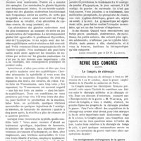 1718 - Page 1721 - Partie scientifique. Clinique médicale, Hôpital des Enfants-Malades : M. le prof. Hutinel. Rachitisme et syphilis / Revue des congrès. Le Congrès de chirurgie / Les enseignements chirurgicaux de la guerre