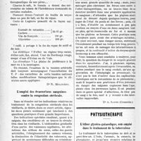 1731 - Page 1734 - Partie scientifique. Notes de pratique quotidienne. L’hypertension du tuberculeux. Son traitement / L’emploi des évacuations sanguines contre la congestion cérébrale / Phtysiothérapie. L’éther glycéro-gaïacolique, son emploi dans le traitement de la tuberculose