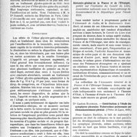 1735 - Page 1738 - Partie scientifique. La Bibliothèque et la Librairie du “ Concours Médical”. Imprimés divers. Notes d'honoraires ordinaires / Bibliographie critique. Annuaire général de la France et de l’Etranger, Comité du livre, Paris / Contribution à l’étude des symphyses pleurales. Tuberculose pulmonaire par réensemencement pleural. Dr Gaston Barbier