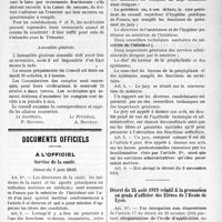 1748 - Page 1751 - Partie professionnelle. Mutualité familiale du corps médical français. Réunion du Conseil d’administration, 30 septembre 1919 / Documents officiels. A l’officiel. Service de la santé, Décret du 7 juin 1919- / Décret du 25 août 1919 relatif à la promotion au grade d’officier des Elèves de l’Ecole de Lyon