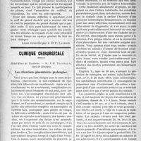 1775 - Page 1778 - Partie scientifique. Clinique médicale, Hôtel-Dieu : M. le Prof, agrégé M. Villaret. Paralysie du grand dentelé et paralysies scapulo-humérales / Clinique chirurgicale, Hôtel-Dieu de Toulouse. — M. J. -P. Tourneux. Les rétentions placentaires prolongées