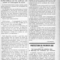 1790 - Page 1793 - Partie professionnelle. Accidents du travail. Les frais médicaux sont dus quelle que soit la durée de l’interruption du travail / Protection du premier âge. La responsabilité des médecins dans la délivrance des certificats aux nourrices