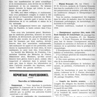 1813 - Page 1816 - Partie professionnelle. Variétés. Centenaire du traité de l’auscultation médiate par Laënnec / Reportage professionnel. Nouvelles et Informations. Communiqué / Hôpital Broussais (96, rue Didot) / Enseignement supérieur libre, année 1920. Ecole française de stomatologie / Congrès des Sociétés savantes