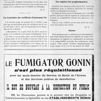 1818 - Page XXIX-1821 - Correspondance. Un adieu ! / Les honoraires des certificats d’assurance-vie / Les registres des propharmaciens