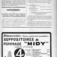 1826 - Page V-1829 - Demandes et Offres / Correspondance. Les mémoires d’honoraires pour accidents du travail sont exempts de timbre quand ils sont produits à une administration de l’Etat