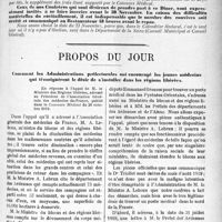 1830 - Page 1833 - Nos assemblées générales / Propos du jour. Comment les Administrations préfectorales ont encouragé les jeunes médecins qui témoignèrent le désir de s’installer dans les régions libérées [J. Noir]
