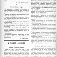 1847 - Page 1850 - Partie scientifique. Médecine pratique. Formes cliniques de la cholécystite calculeuse [Dr J. -M. Archimbaud] / II, Carie dentaire et grippe [Dr G. Fassina] / A travers la presse. Examen d’un malade urinaire / Les kystes hydatiques du poumon