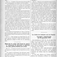 1871 - Page 1874 - Partie professionnelle. Documents officiels. A l’officiel. Décret du 10 octobre 1919 fixant les classes et traitements des directeurs et médecins des asiles publics d’aliénés des départements / Décret du 10 octobre 1910 fixant les classes et traitements des directeurs et médecins des asiles publics d’aliénés de la Seine / Les études des étudiants sous les drapeaux, Circulaire ministérielle du 10 septembre 1919