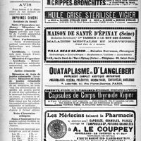1873 - Page 1876-XXIV - Recouvrements d’honoraires médicaux / Avis. Imprimes divers. Accidents du travail / Justice criminelle / Notes d’honoraires ordinaires