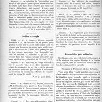 1875 - Page 1878 - Partie professionnelle. Documents officiels. Questions et réponses parlementaires. La scolarité des étudiants / Soldes et congés / Automobiles pour médecins