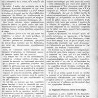 1914 - Page 1917 - Partie scientifique. A travers la presse. Le traitement de la syphilis par les arsénobenzols / L’albuminurie cardiaque / Le diagnostic précoce du cancer de la langue