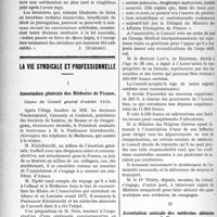 1919 - Page 1922 - Partie professionnelle. Législation pratique. Modification aux conditions de prorogation des baux et locations / La vie syndicale et professionnelle. I, Association générale des Médecins de France, Séance du Conseil général d’octobre 1919 / II, Association amicale des médecins aliénistes de France