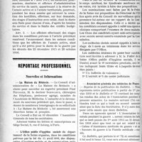 1941 - Page 1944 - Partie professionnelle. Documents officiels. Loi du 30 octobre 1919 relative à l’organisation provisoire du service de santé militaire après la cessation des hostilités / Reportage professionnel. Nouvelles et Informations
