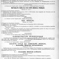 1958 - Page 1961 - Nos assemblées générales. Caisse des pensions de retraite du corps médical français / Mutualité familiale du corps médical français / Sou médical / Démonstration spiroscopique / Société civile du concours médical. I. — Assemblée Générale extraordinaire / II. — Assemblée Générale ordinaire