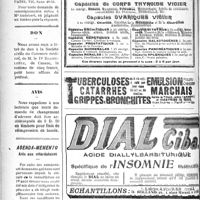 1963 - Page 1966-X - Recouvrements d’honoraires médicaux / Don / Avis / Agenda-mémento