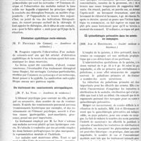 1971 - Page 1974 - Partie scientifique. Revue des sociétés savantes. Sur l’appendicite aiguë, (MM. Bazy, Témoin, Walther et Jalaguier. — Académie de médecine) / Ulcération syphilitique recto-vésicale, (M. P. Peugniez (de Cannes). — Académie de médecine) / Du traitement des vomissements névropathiques, (M. P. Le Noir. — Académie de médecine) / La quinothérapie préventive dans les armées en campagne, (MM. Job et Hirtzmann. — Société médicale des hôpitaux) / Trois cas d’ictère au cours de traitement par l’arsénobenzol, (M. Milian. — Société médicale des hôpitaux)